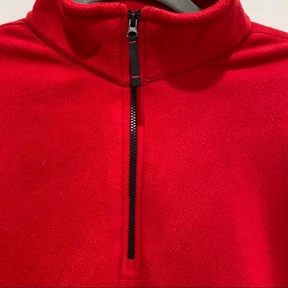 LANDS END Thermcheck Pullover Fleece Red Size M 10 - 12 - Picture 3 of 5